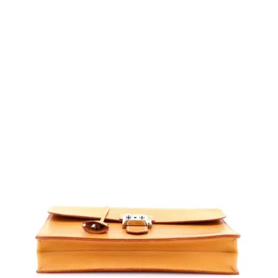 Pre-owned Hermes  Hermes Sac A Depeches Bag Vache Natural 27 In Brown