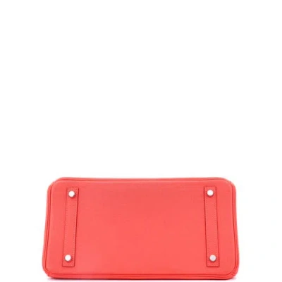 Pre-owned Hermes  Hermes Birkin Handbag Pink Epsom With Palladium Hardware 30 In Red