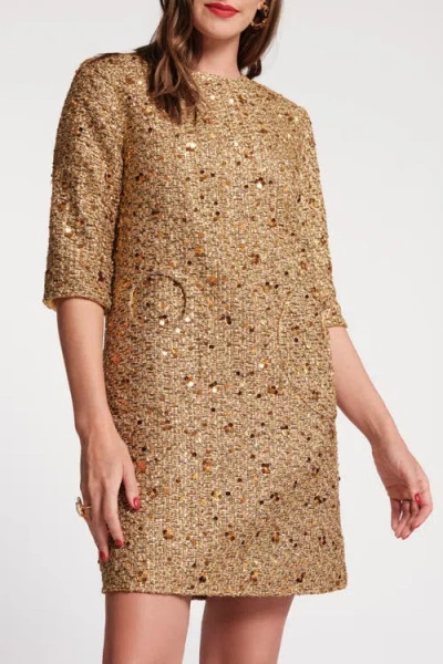Frances Valentine Mod Dress In Gold