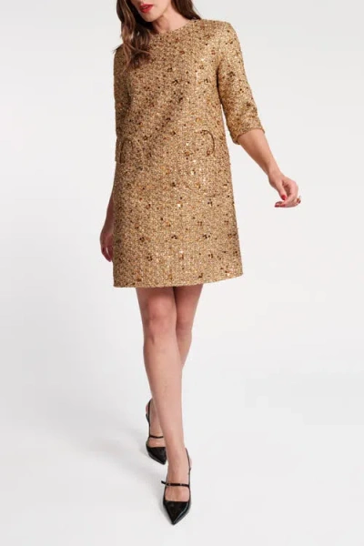 Frances Valentine Mod Dress In Gold