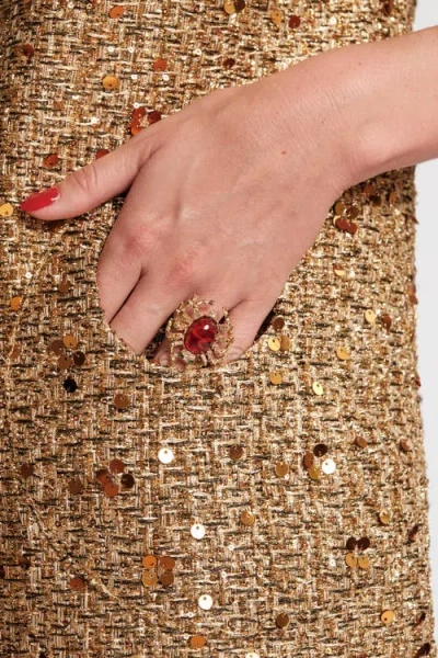 Frances Valentine Mod Dress In Gold