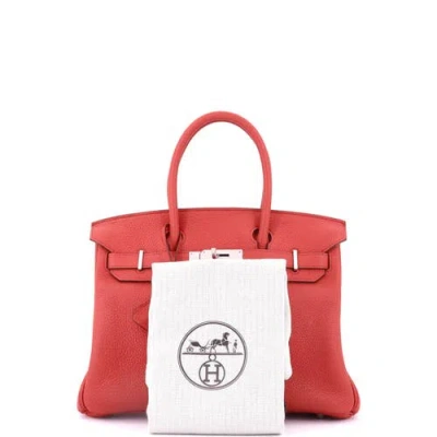 Pre-owned Hermes  Hermes Birkin Handbag Pink Clemence With Palladium Hardware 30 In Purple