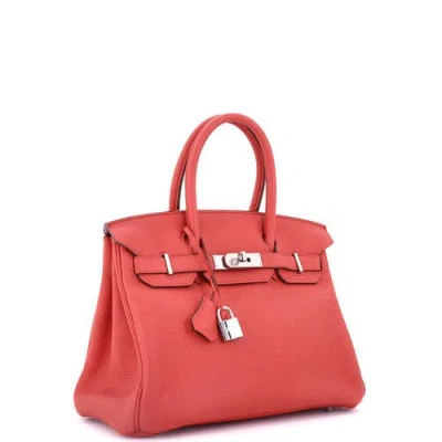 Pre-owned Hermes  Hermes Birkin Handbag Pink Clemence With Palladium Hardware 30 In Purple