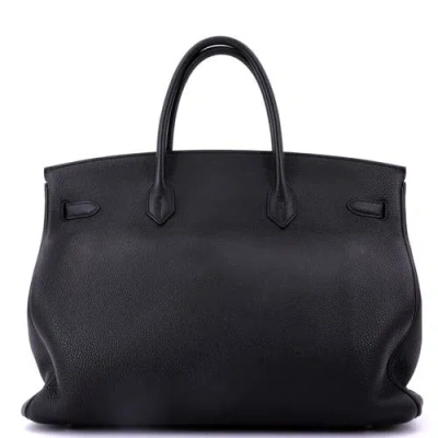 Pre-owned Hermes  Hermes Birkin Handbag Black Togo With Palladium Hardware 40 In Black