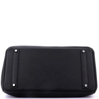 Pre-owned Hermes  Hermes Birkin Handbag Black Togo With Palladium Hardware 40 In Black