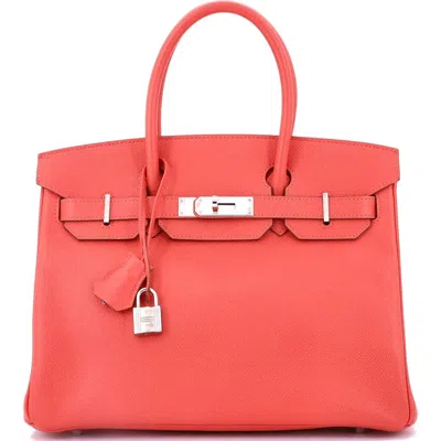 Pre-owned Hermes  Hermes Birkin Handbag Pink Epsom With Palladium Hardware 30