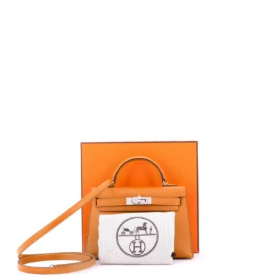 Pre-owned Hermes  Hermes Kelly Mini Ii Bag Verso Chevre Mysore With Palladium Hardware 20