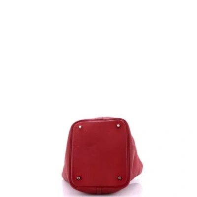 Pre-owned Hermes  Hermes Picotin Lock Bag Clemence Mm In Red