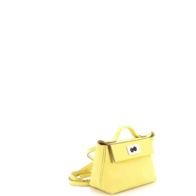 Pre-owned Hermes  Hermes 24/24 Bag Evercolor With Swift 21 In Green