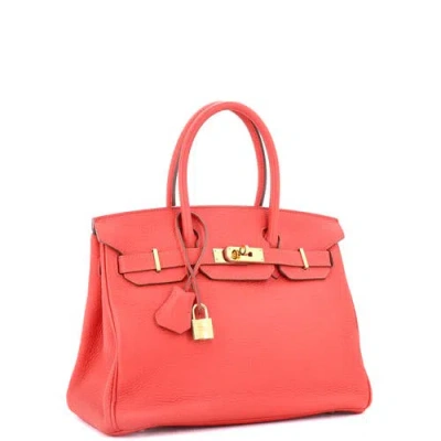 Pre-owned Hermes  Hermes Birkin Handbag Red Epsom With Gold Hardware 30
