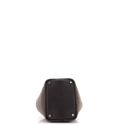 Pre-owned Hermes  Hermes Picotin Lock Bag Felt With Leather Pm In Gray