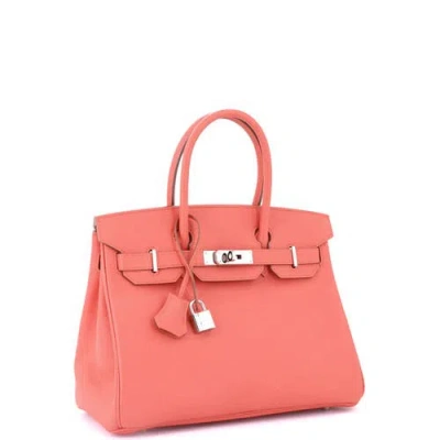 Pre-owned Hermes  Hermes Birkin Handbag Pink Epsom With Palladium Hardware 30 In Pink