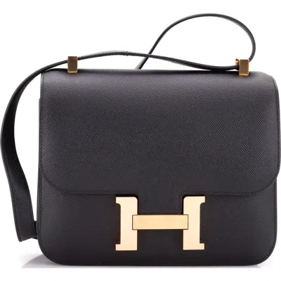 Pre-owned Hermes  Hermes Constance Bag Epsom 24 In Black