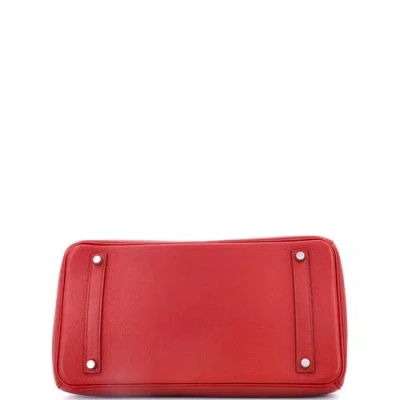 Pre-owned Hermes  Hermes Birkin Handbag Red Togo With Palladium Hardware 35 In Red