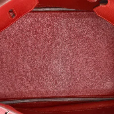 Pre-owned Hermes  Hermes Birkin Handbag Red Togo With Palladium Hardware 35 In Red