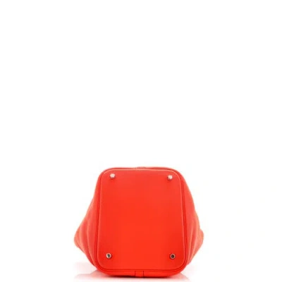 Pre-owned Hermes  Hermes Picotin Lock Bag Clemence Mm In Orange