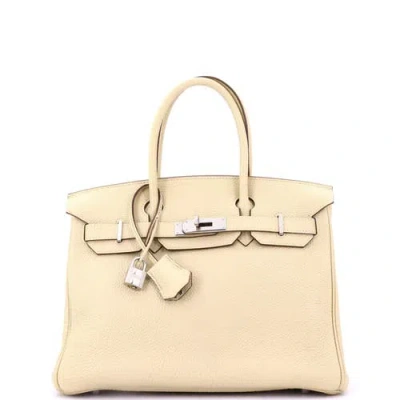 Pre-owned Hermes  Hermes Birkin Handbag Light Togo With Palladium Hardware 30