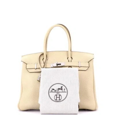 Pre-owned Hermes  Hermes Birkin Handbag Light Togo With Palladium Hardware 30