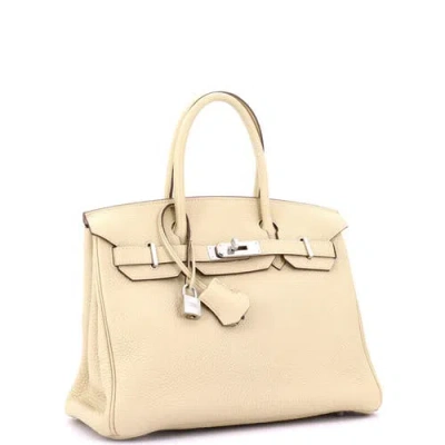 Pre-owned Hermes  Hermes Birkin Handbag Light Togo With Palladium Hardware 30