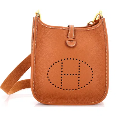 Pre-owned Hermes  Hermes Evelyne Bag Gen Iii Clemence Tpm In Gold