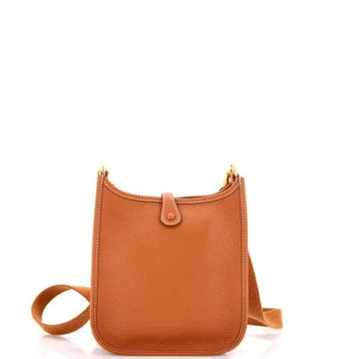 Pre-owned Hermes  Hermes Evelyne Bag Gen Iii Clemence Tpm In Gold