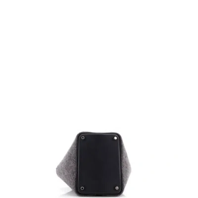 Pre-owned Hermes  Hermes Picotin Lock Bag Felt With Leather Pm In Gray
