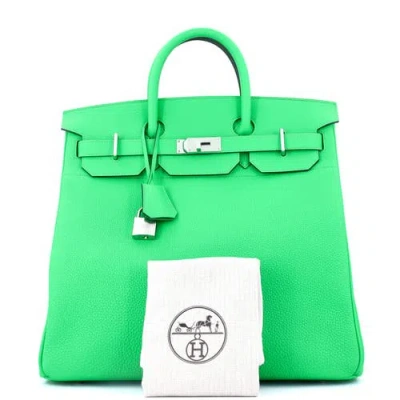 Pre-owned Hermes  Hermes Hac Birkin Bag Green Togo With Palladium Hardware 40