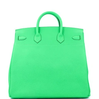 Pre-owned Hermes  Hermes Hac Birkin Bag Green Togo With Palladium Hardware 40