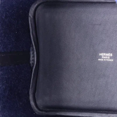 Pre-owned Hermes  Hermes Go Team Picotin Lock Bag Feutre Wool And Swift Pm In Blue