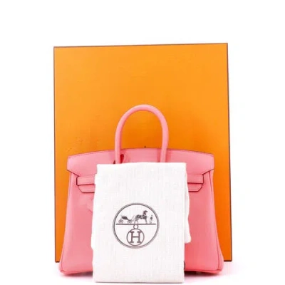 Pre-owned Hermes  Hermes Birkin Handbag Pink Swift With Palladium Hardware 25 In Pink