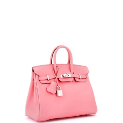 Pre-owned Hermes  Hermes Birkin Handbag Pink Swift With Palladium Hardware 25 In Pink
