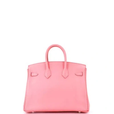 Pre-owned Hermes  Hermes Birkin Handbag Pink Swift With Palladium Hardware 25 In Pink