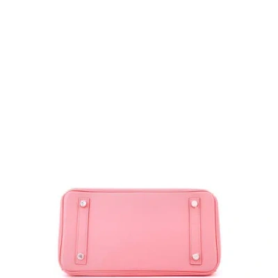 Pre-owned Hermes  Hermes Birkin Handbag Pink Swift With Palladium Hardware 25 In Pink