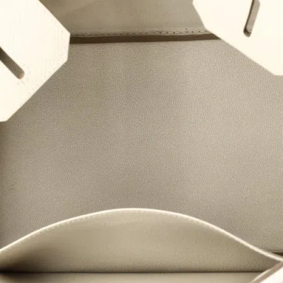 Pre-owned Hermes  Hermes Birkin Handbag Light Epsom With Palladium Hardware 30 In White