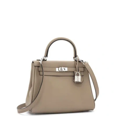Pre-owned Hermes  Hermes Kelly Handbag Verso Swift With Palladium Hardware 25 In Multi