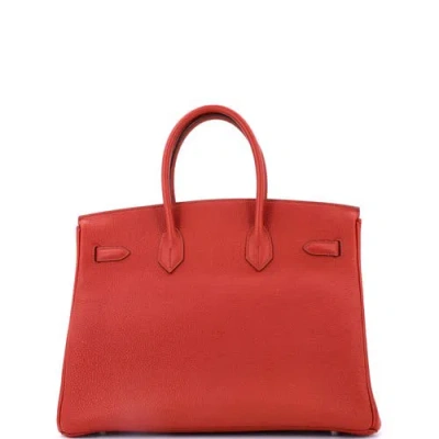 Pre-owned Hermes  Hermes Birkin Handbag Red Togo With Palladium Hardware 35