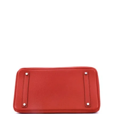 Pre-owned Hermes  Hermes Birkin Handbag Red Togo With Palladium Hardware 35