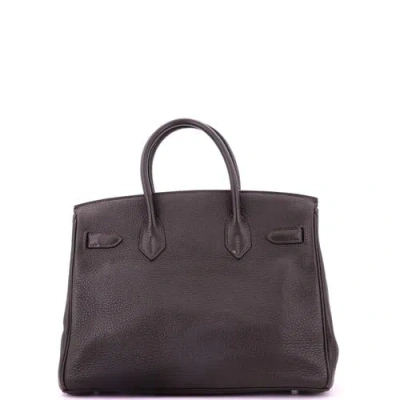 Pre-owned Hermes  Hermes Birkin Handbag Brown Clemence With Palladium Hardware 30 In Brown