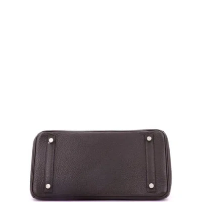 Pre-owned Hermes  Hermes Birkin Handbag Brown Clemence With Palladium Hardware 30 In Brown