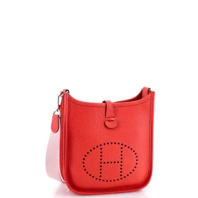 Pre-owned Hermes  Hermes Evelyne Bag Gen Iii Clemence Tpm In Red