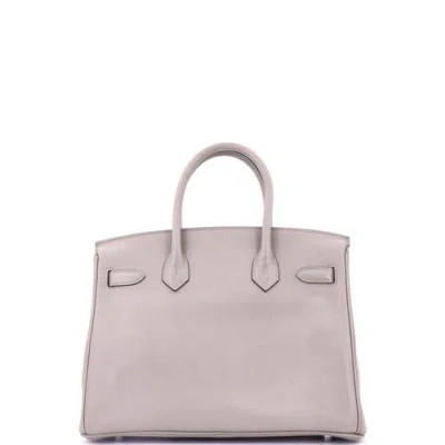 Pre-owned Hermes  Hermes Birkin Handbag Grey Novillo With Palladium Hardware 30 In Gray