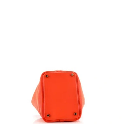 Pre-owned Hermes  Hermes Picotin Lock Bag Clemence Pm In Orange