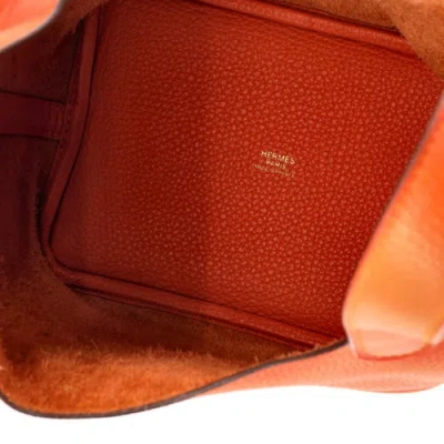 Pre-owned Hermes  Hermes Picotin Lock Bag Clemence Pm In Orange