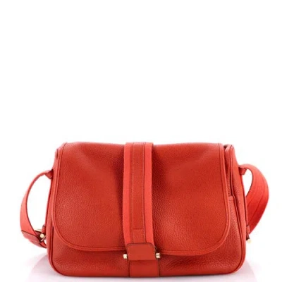 Pre-owned Hermes  Hermes Bourlingue Messenger Bag Clemence In Red