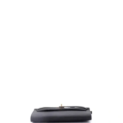 Pre-owned Hermes  Hermes Kelly To Go Wallet Epsom In Black