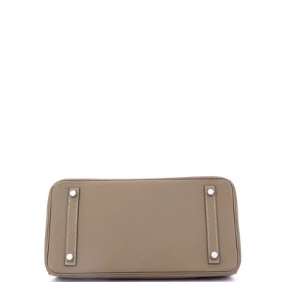 Pre-owned Hermes  Hermes Birkin Handbag Grey Epsom With Palladium Hardware 30 In Brown