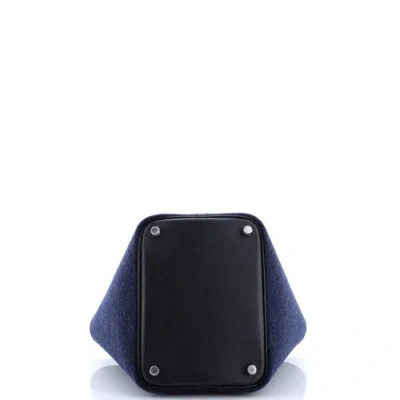 Pre-owned Hermes  Hermes Picotin Lock Bag Felt With Leather Pm In Blue