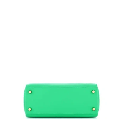 Pre-owned Hermes  Hermes Kelly Handbag Green Swift With Gold Hardware 25 In Green