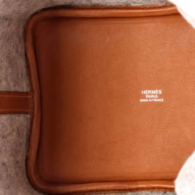 Pre-owned Hermes  Hermes Picotin Lock Bag Felt With Leather Pm In Gray