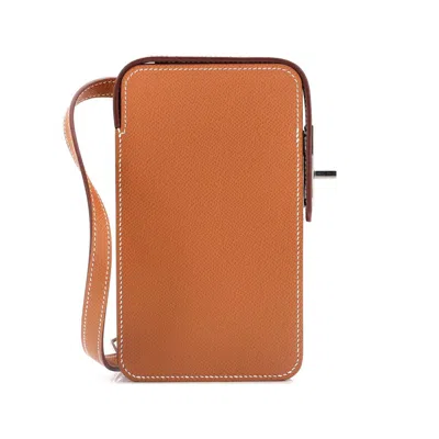 Pre-owned Hermes  Hermes Hac A Box Phone Case Epsom In Brown